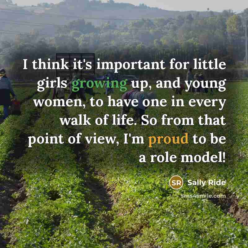 “I think it's important for little girls growing up, and…” quote by Sally Ride