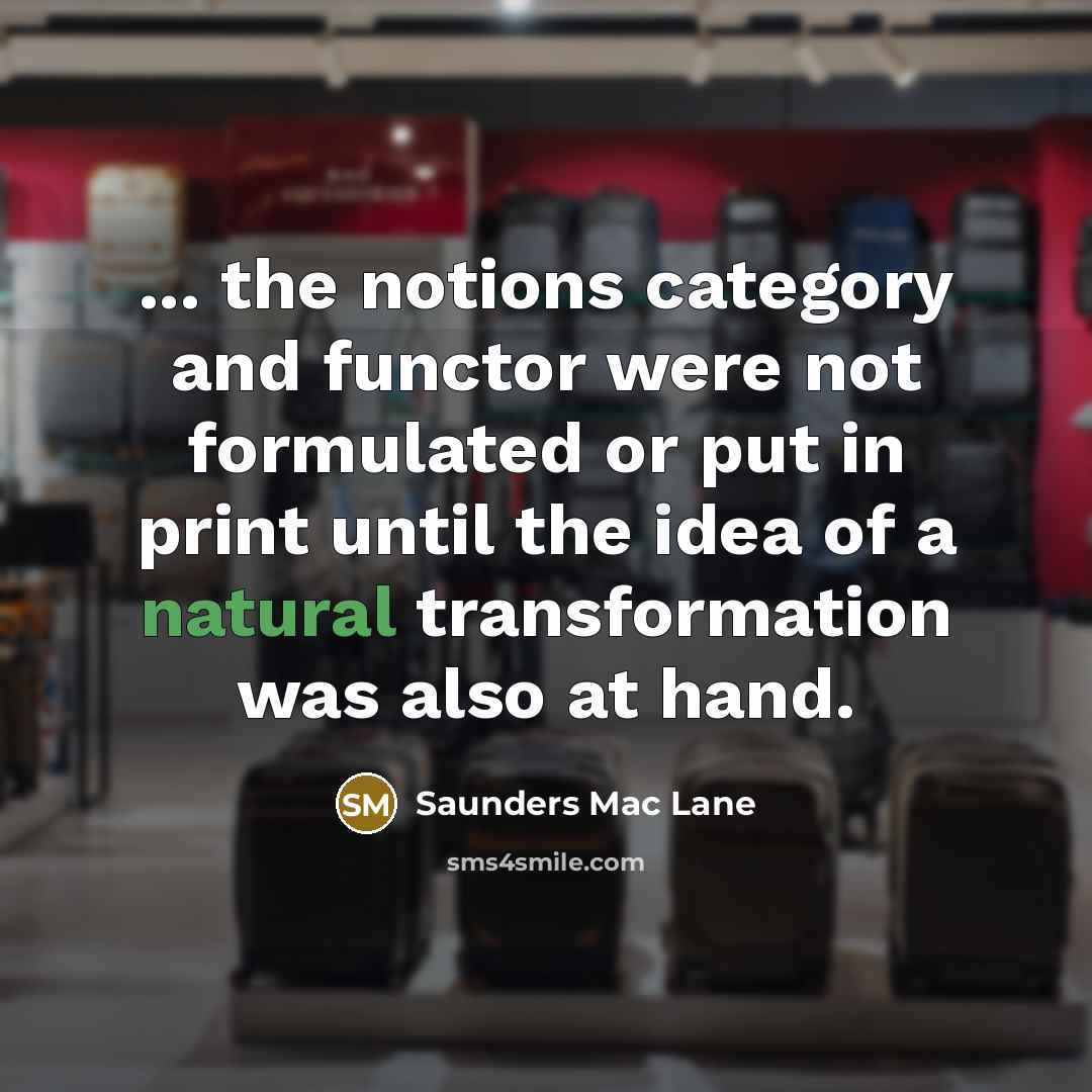 “... the notions category and functor were not formulated or…” quote by Saunders Mac Lane