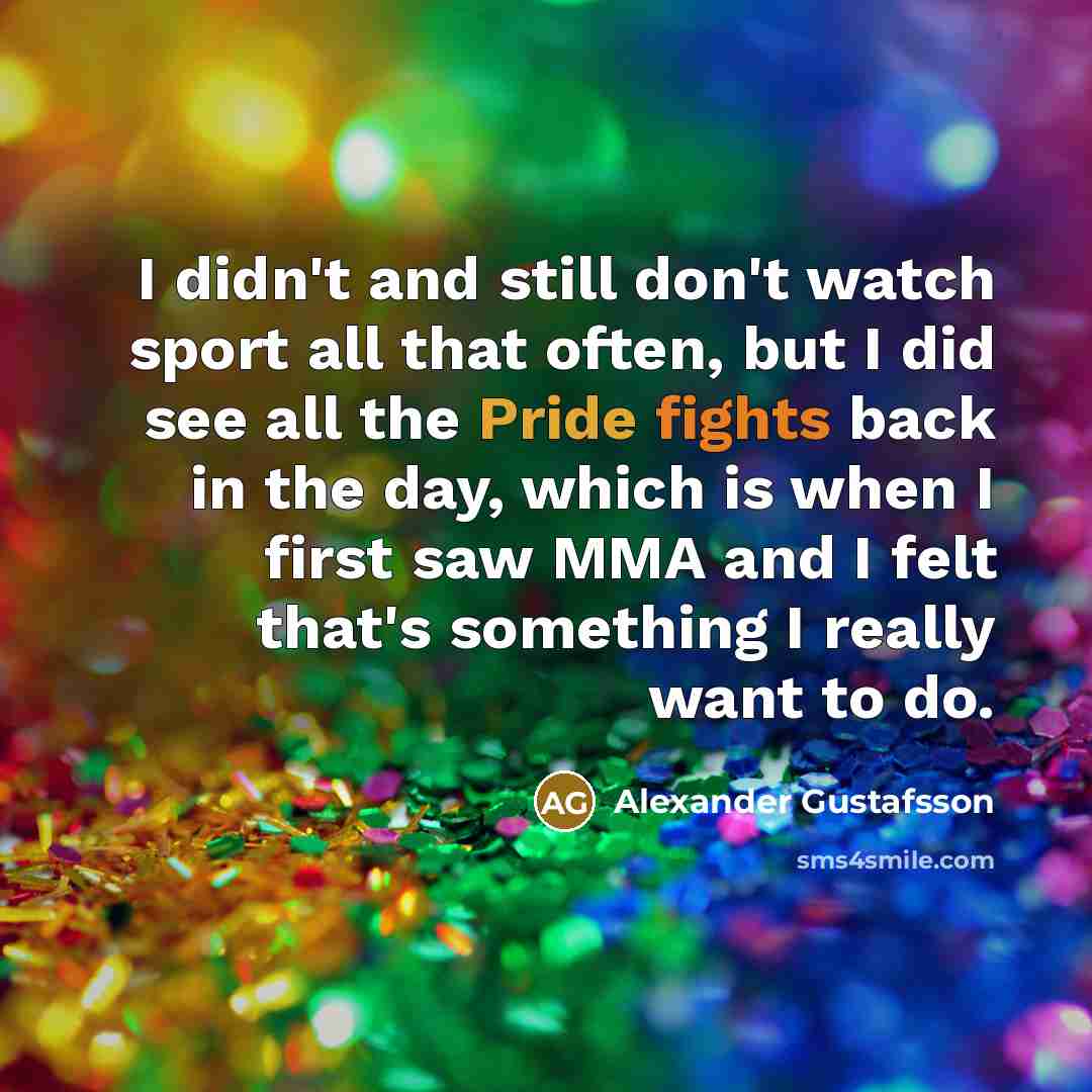“I didn't and still don't watch sport all that often,…” quote by Alexander Gustafsson