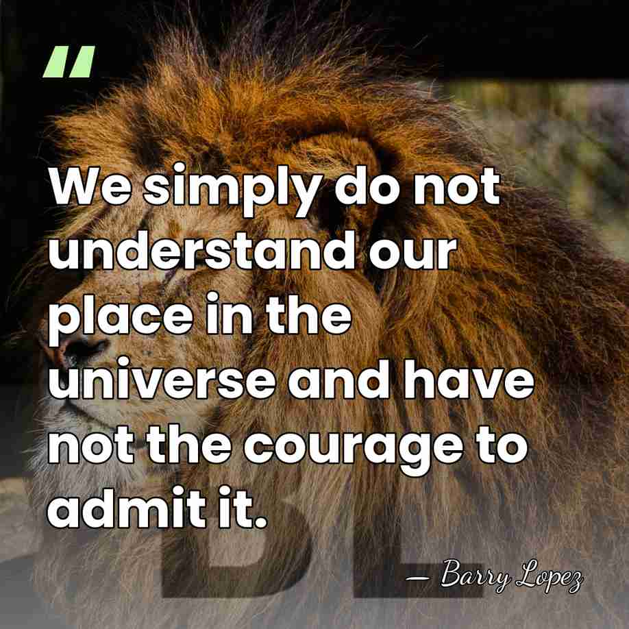 We simply do not understand our place in the universe and have&hellip; - Barry Lopez