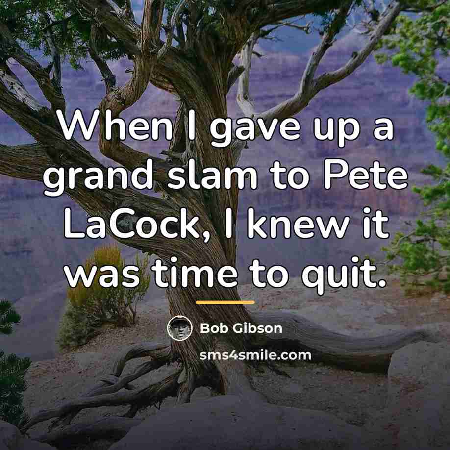 “When I gave up a grand slam to Pete LaCock,…” quote by Bob Gibson