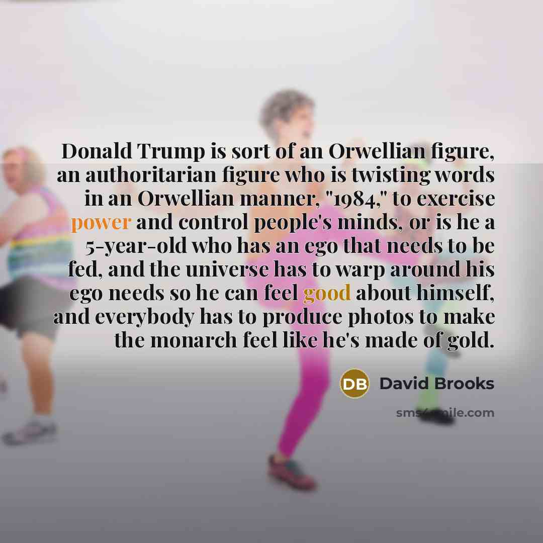 “Donald Trump is sort of an Orwellian figure, an authoritarian…” quote by David Brooks