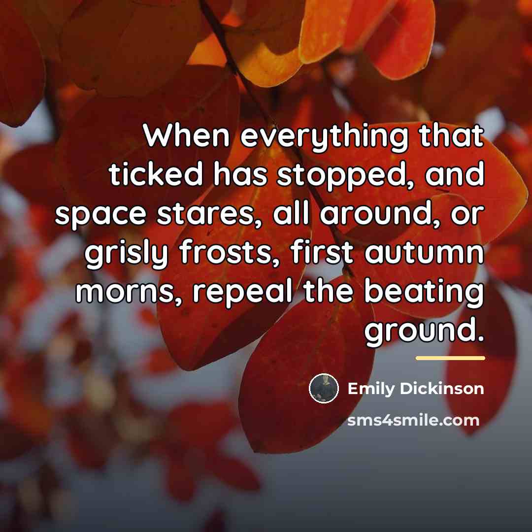 “When everything that ticked has stopped, and space stares, all…” quote by Emily Dickinson