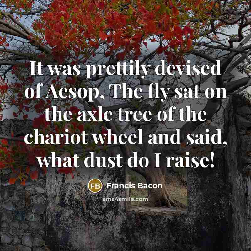 “It was prettily devised of Aesop, The fly sat on…” quote by Francis Bacon