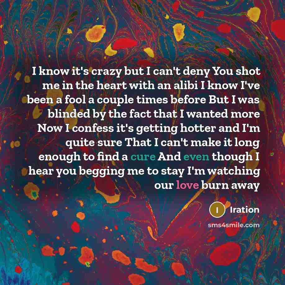 “I know it's crazy but I can't deny You shot…” quote by Iration