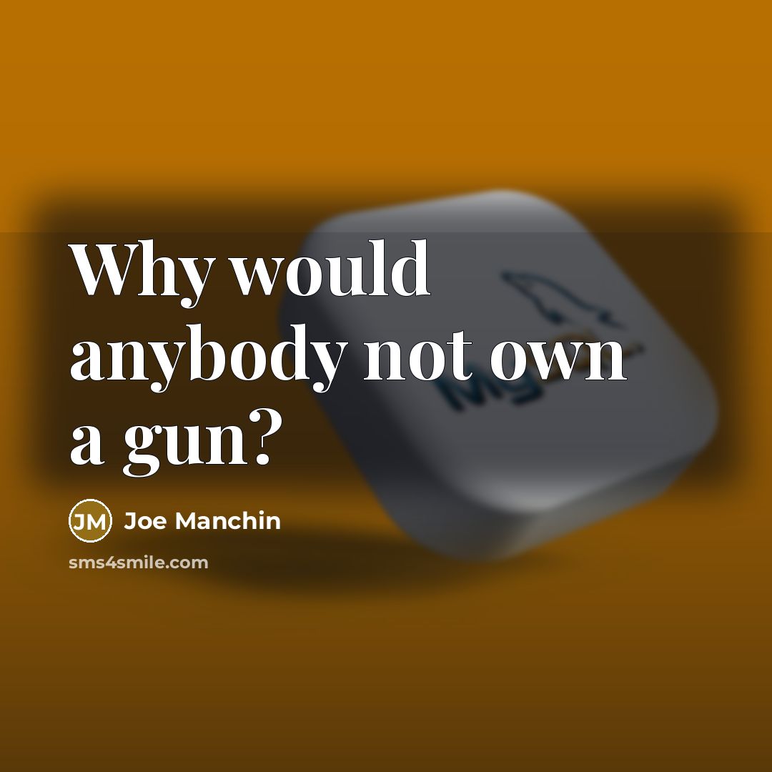 “Why would anybody not own a gun?…” quote by Joe Manchin