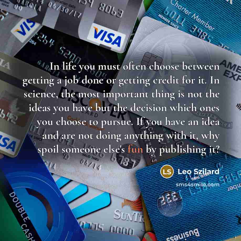 “In life you must often choose between getting a job…” quote by Leo Szilard