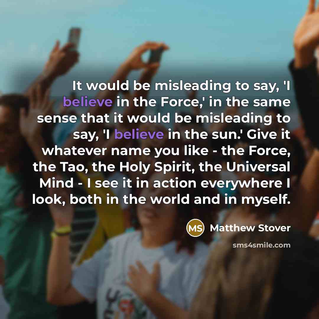 “It would be misleading to say, 'I believe in the…” quote by Matthew Stover