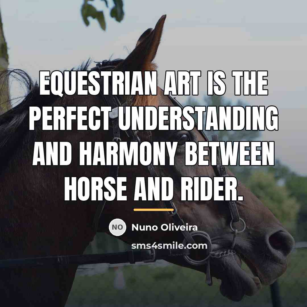 “Equestrian art is the perfect understanding and harmony between horse…” quote by Nuno Oliveira