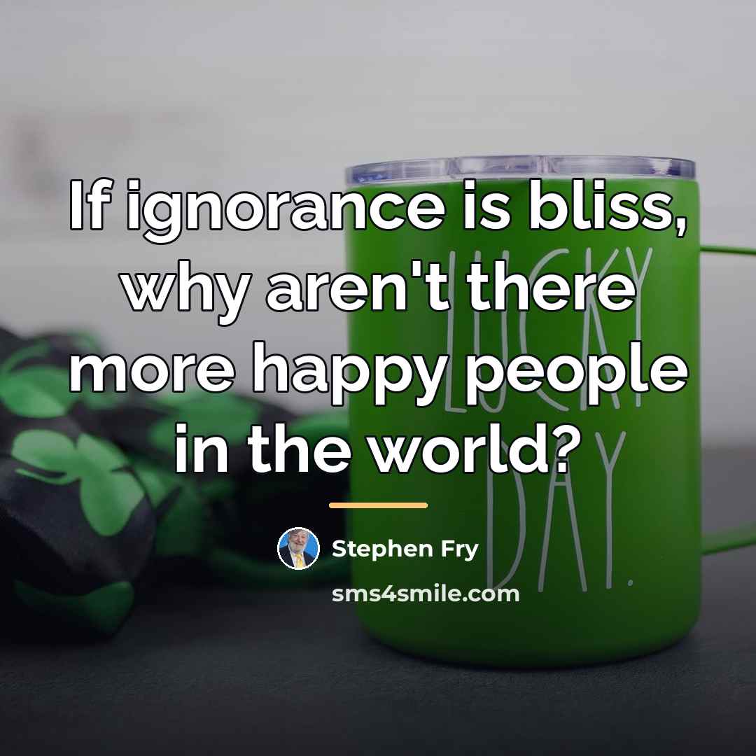 “If ignorance is bliss, why aren't there more happy people…” quote by Stephen Fry