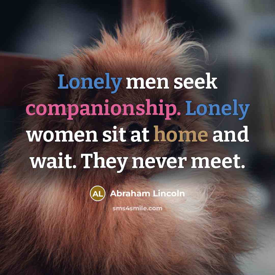 “Lonely men seek companionship. Lonely women sit at home and…” quote by Abraham Lincoln