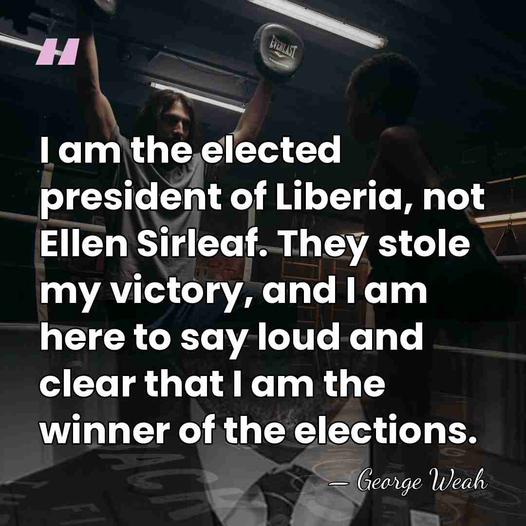 I am the elected president of Liberia, not Ellen Sirleaf. They stole&hellip; - George Weah