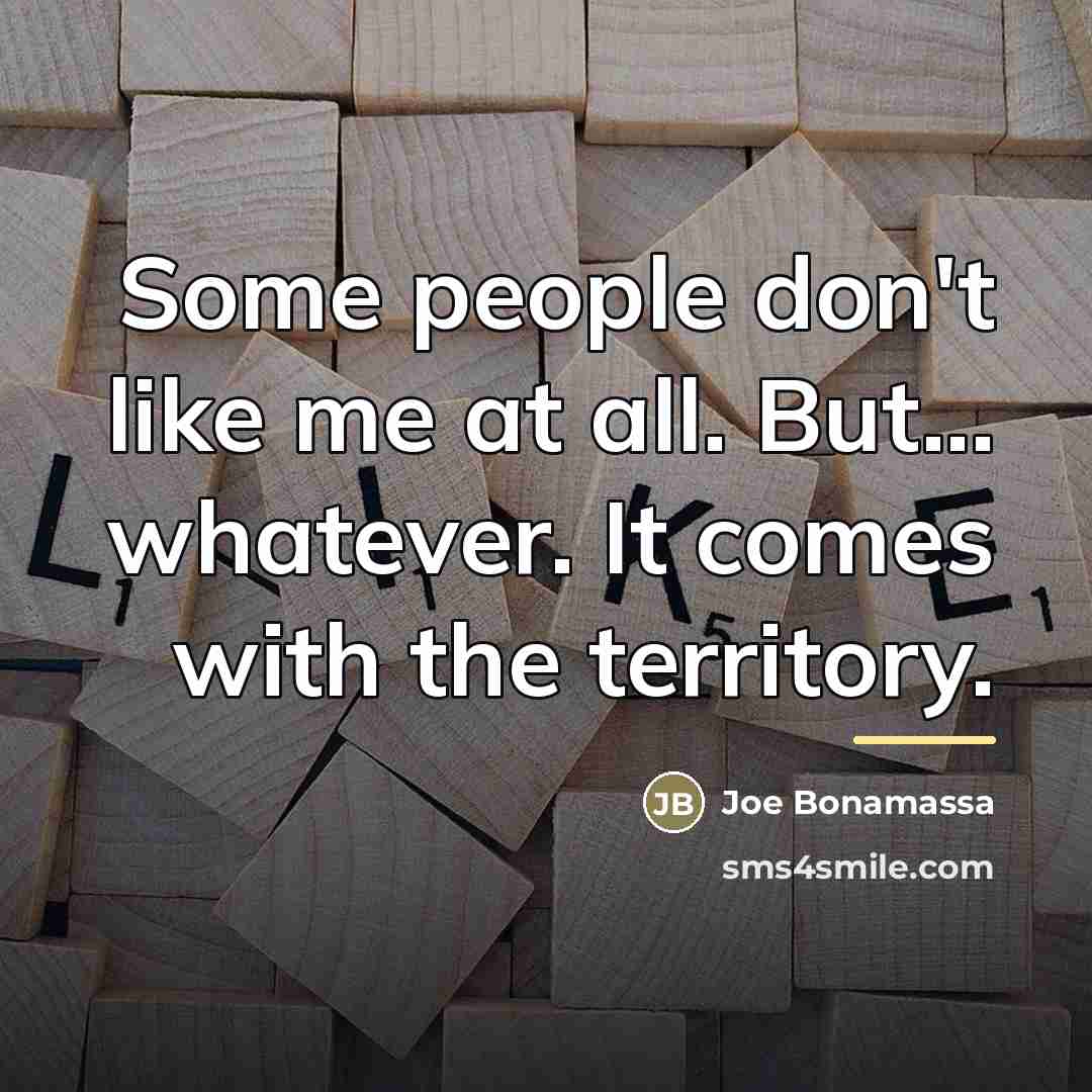 “Some people don't like me at all. But... whatever. It…” quote by Joe Bonamassa
