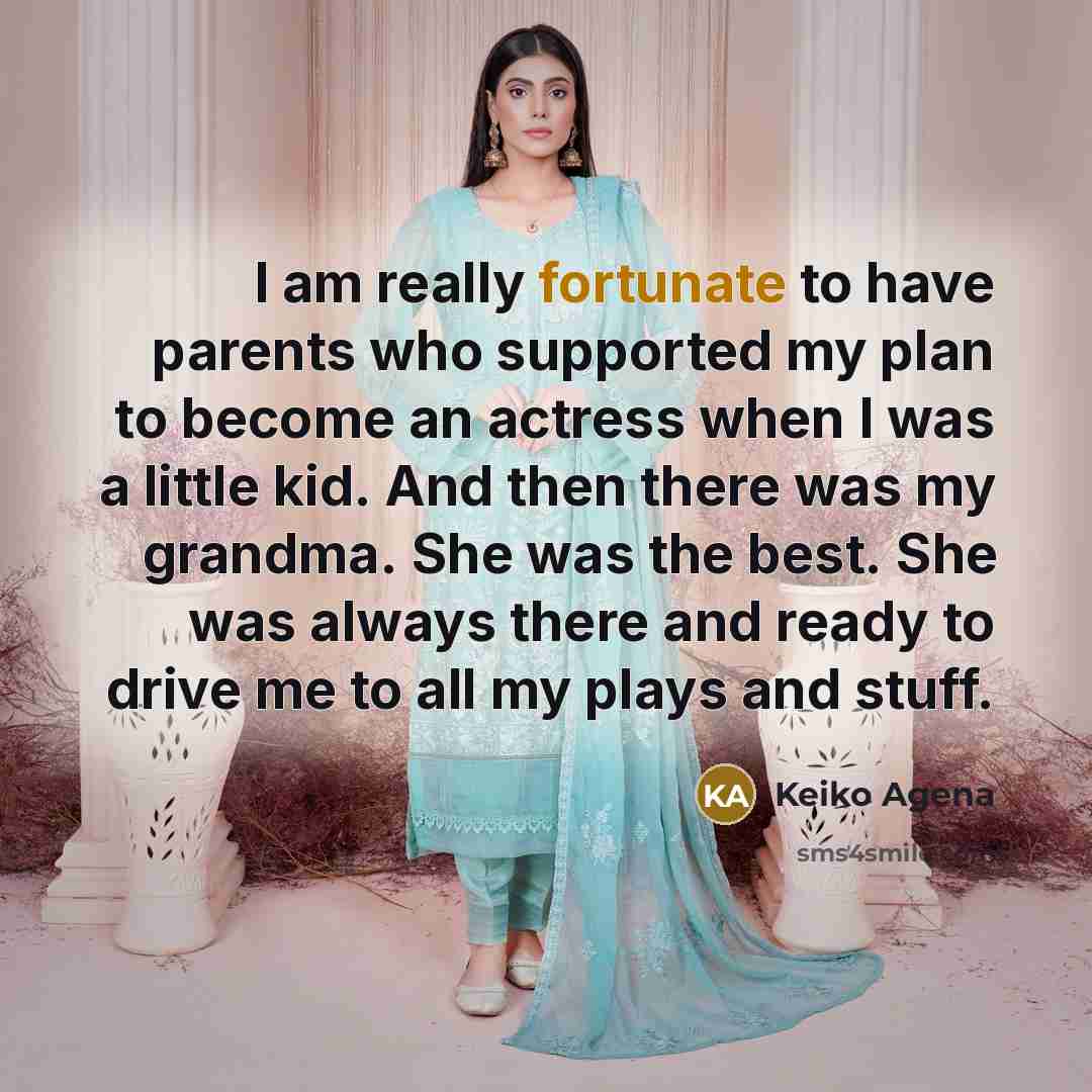 “I am really fortunate to have parents who supported my…” quote by Keiko Agena