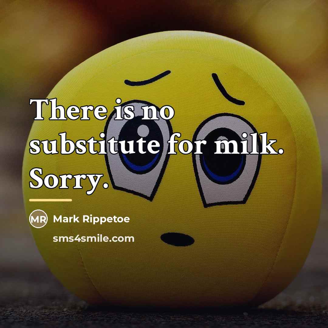 “There is no substitute for milk. Sorry.…” quote by Mark Rippetoe