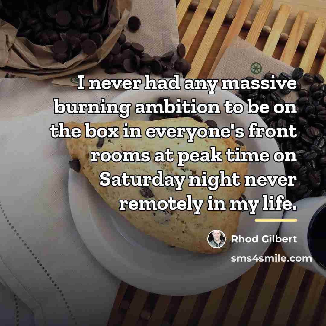 “I never had any massive burning ambition to be on…” quote by Rhod Gilbert