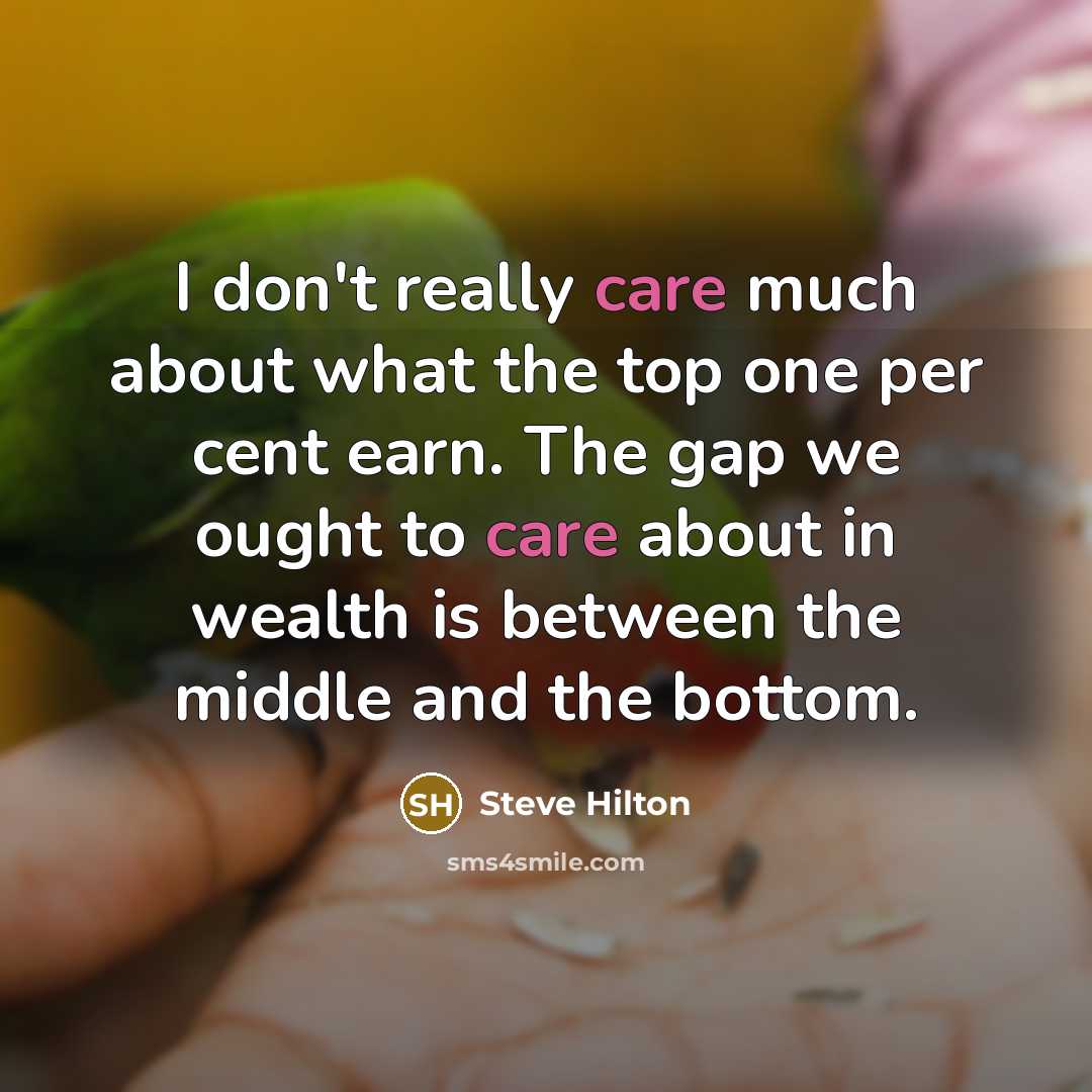 “I don't really care much about what the top one…” quote by Steve Hilton
