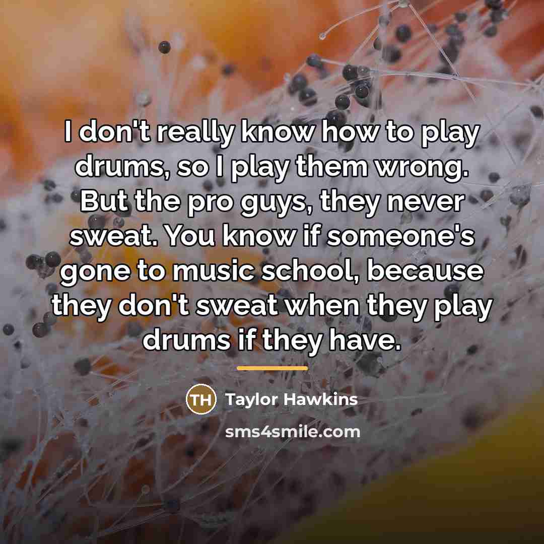 “I don't really know how to play drums, so I…” quote by Taylor Hawkins