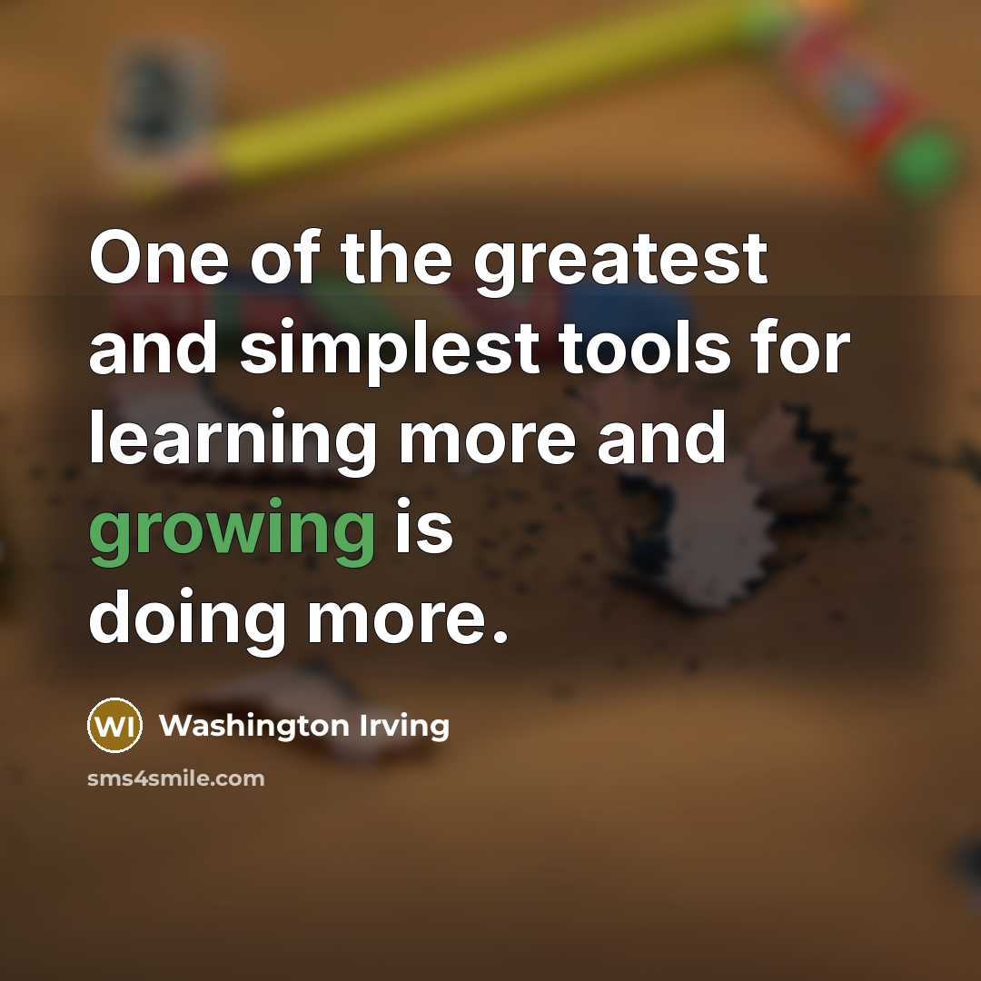 “One of the greatest and simplest tools for learning more…” quote by Washington Irving