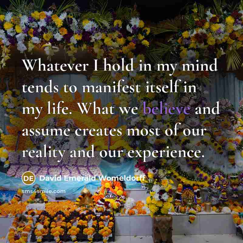 “Whatever I hold in my mind tends to manifest itself…” quote by David Emerald Womeldorff