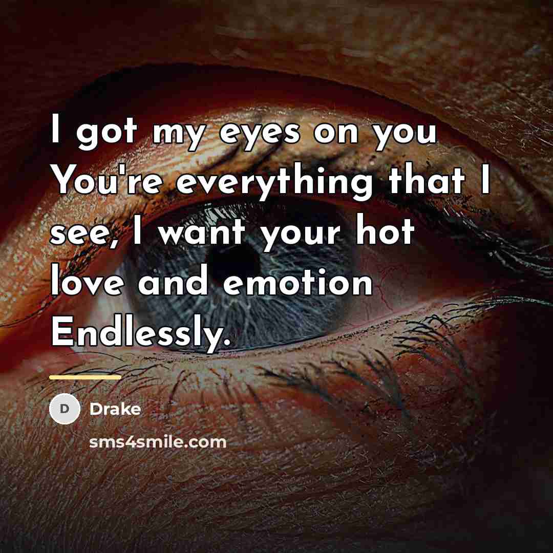 “I got my eyes on you You're everything that I…” quote by Drake