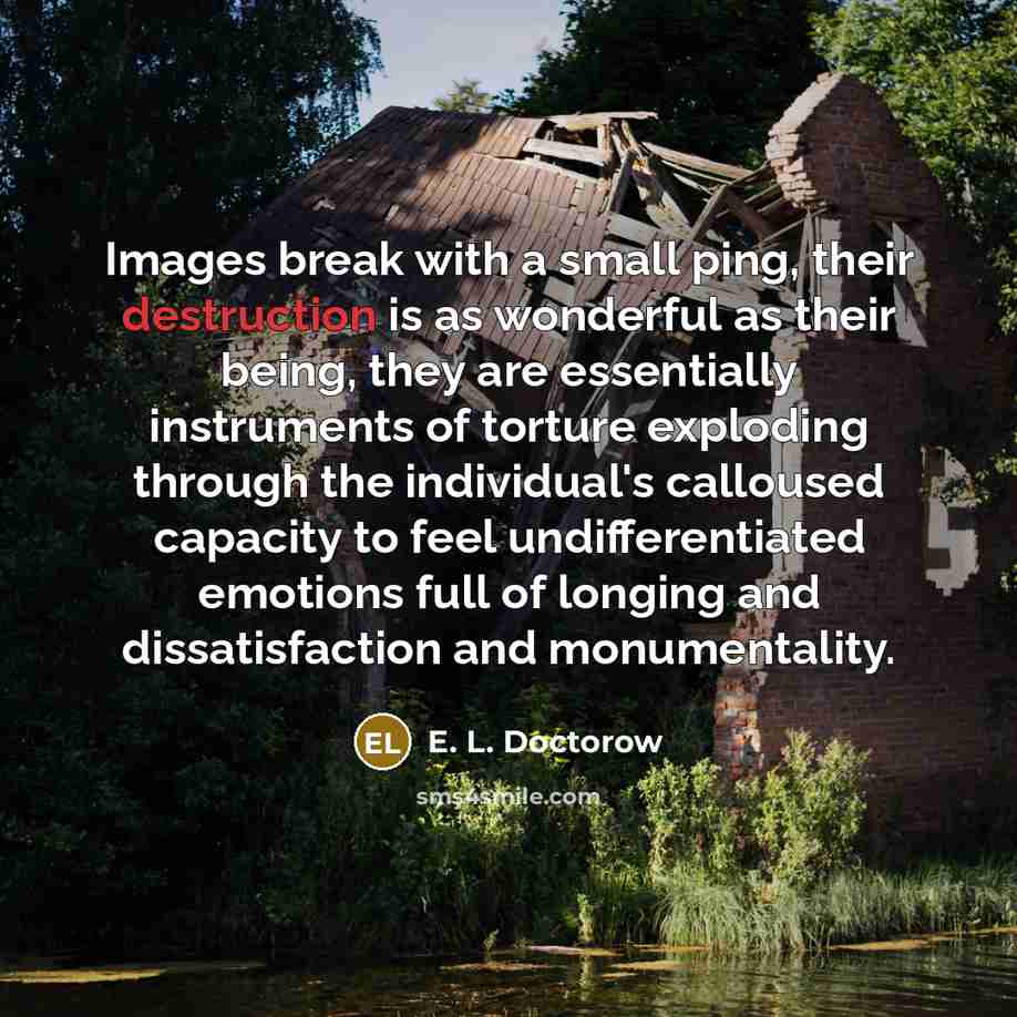 “Images break with a small ping, their destruction is as…” quote by E. L. Doctorow