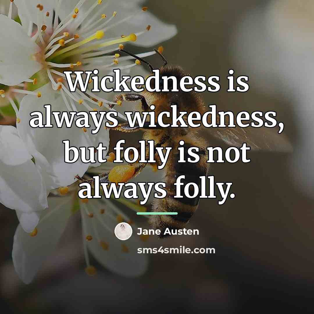 “Wickedness is always wickedness, but folly is not always folly.…” quote by Jane Austen