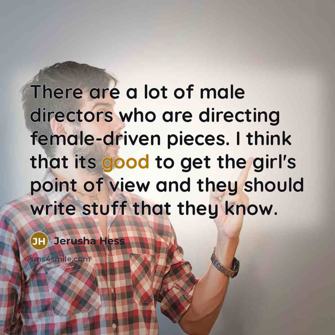 “There are a lot of male directors who are directing…” quote by Jerusha Hess