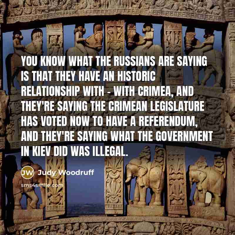 “You know what the Russians are saying is that they…” quote by Judy Woodruff