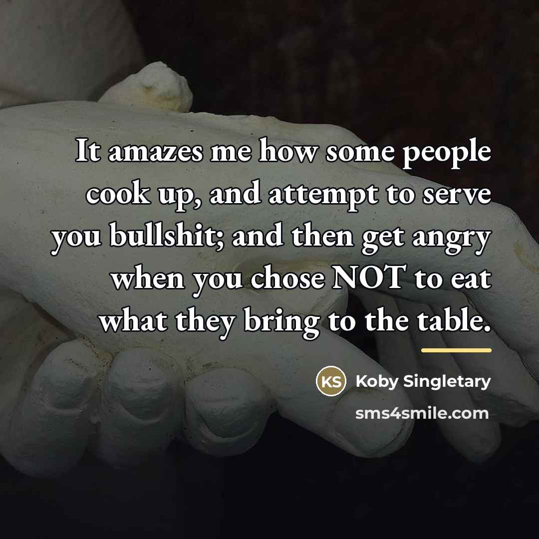 “It amazes me how some people cook up, and attempt…” quote by Koby Singletary