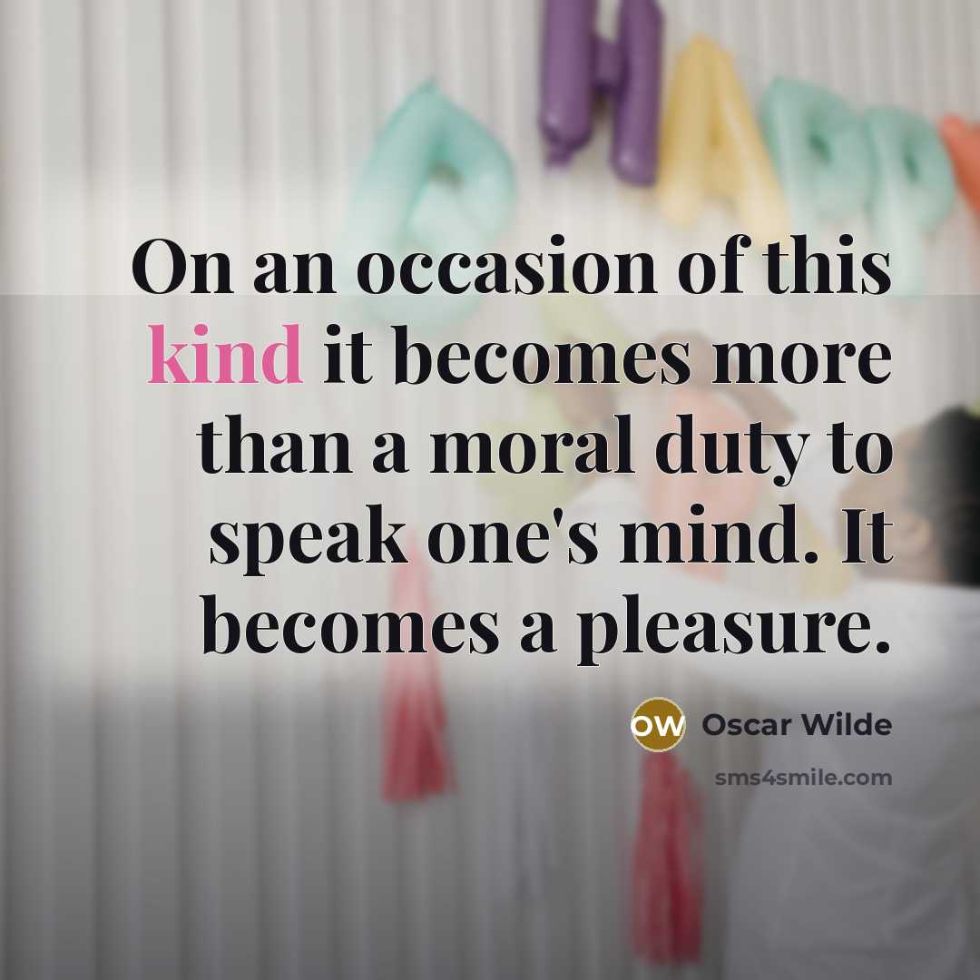 “On an occasion of this kind it becomes more than…” quote by Oscar Wilde
