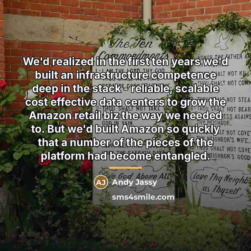 “We'd realized in the first ten years we'd built an…” quote by Andy Jassy