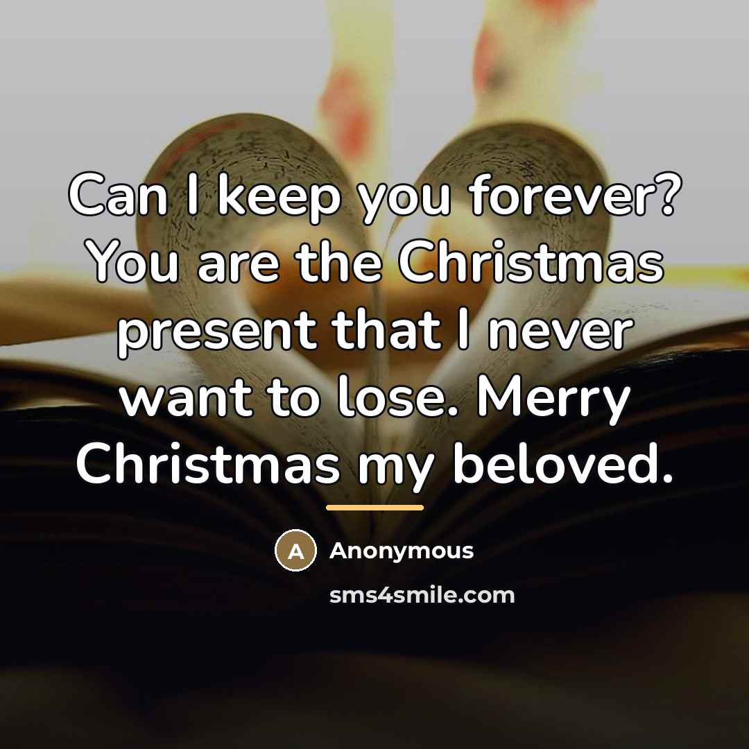 “Can I keep you forever? You are the Christmas present…” quote by Anonymous