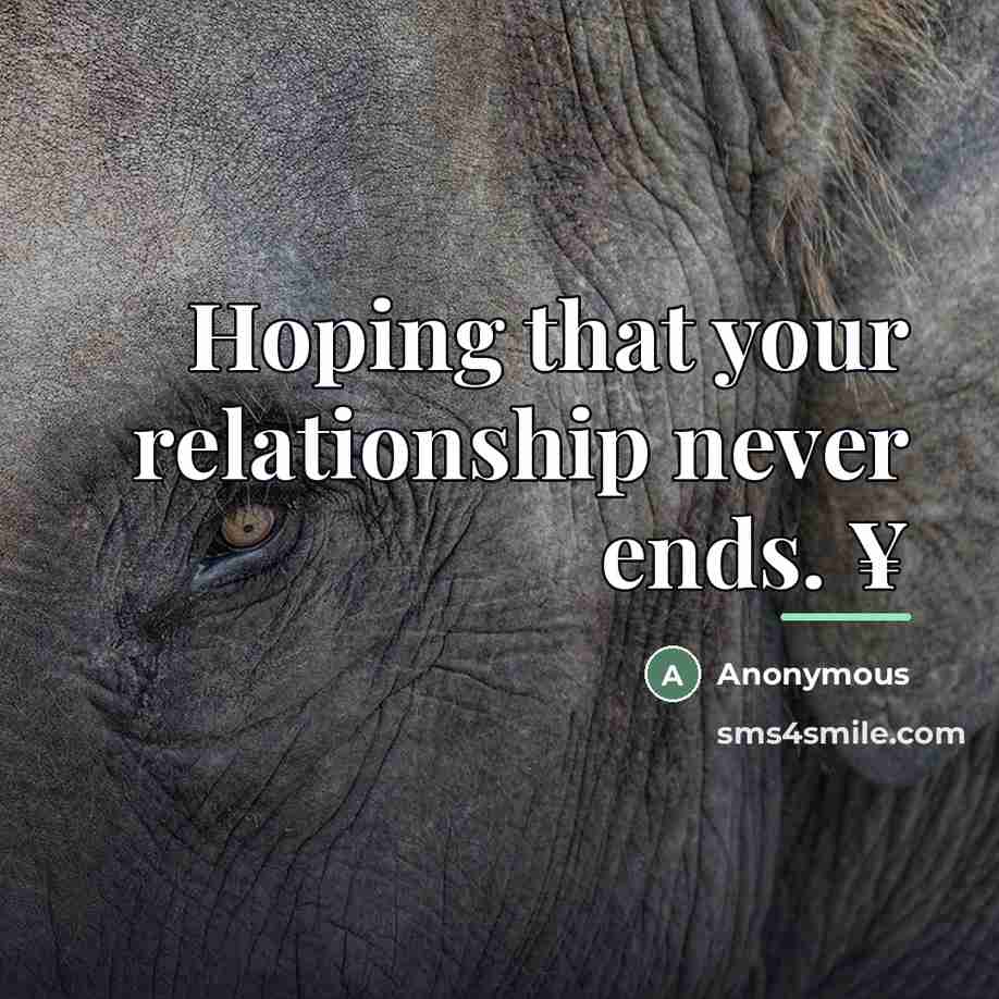 “Hoping that your relationship never ends. ¥…” quote by Anonymous