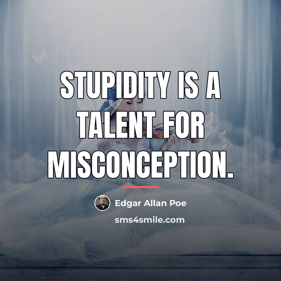 “Stupidity is a talent for misconception.…” quote by Edgar Allan Poe