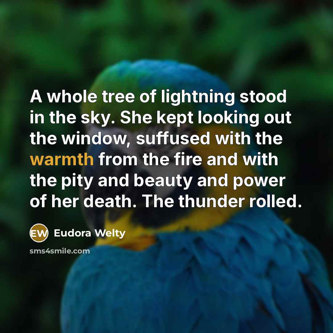 “A whole tree of lightning stood in the sky. She…” quote by Eudora Welty
