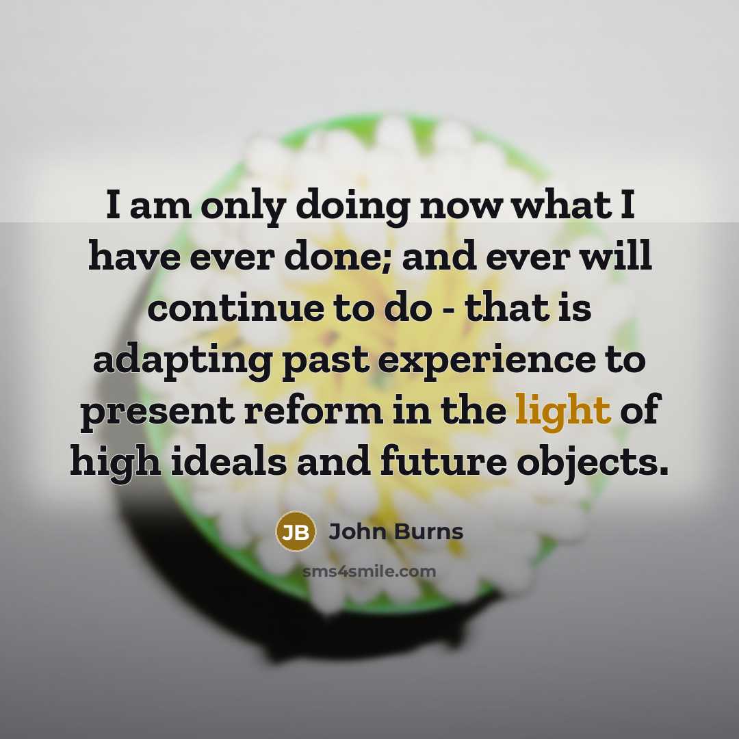 “I am only doing now what I have ever done;…” quote by John Burns
