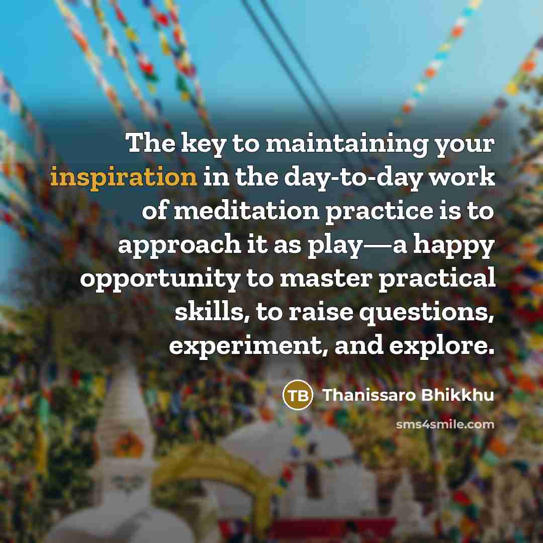 “The key to maintaining your inspiration in the day-to-day work…” quote by Thanissaro Bhikkhu