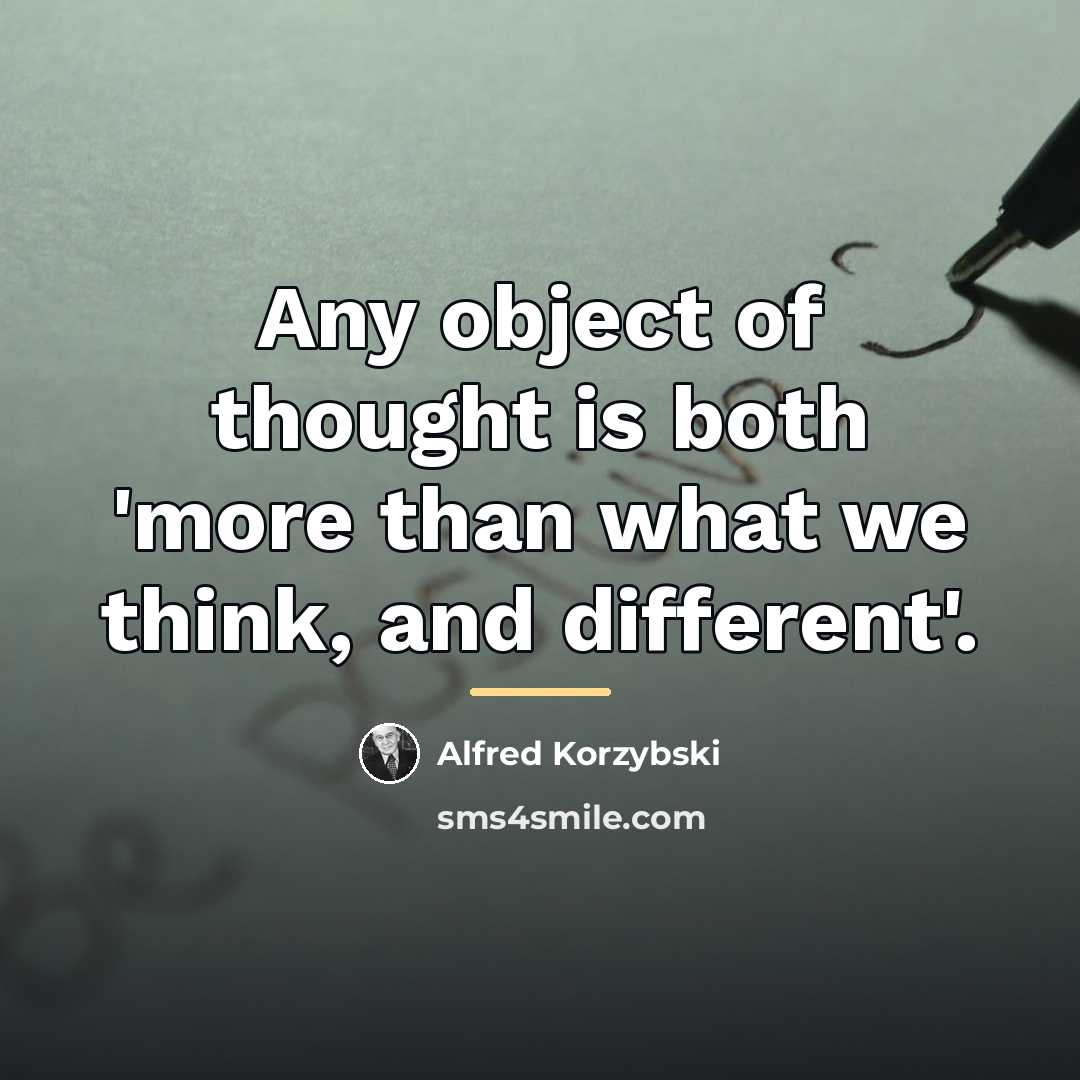 “Any object of thought is both 'more than what we…” quote by Alfred Korzybski