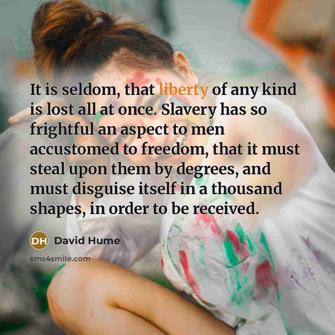 “It is seldom, that liberty of any kind is lost…” quote by David Hume