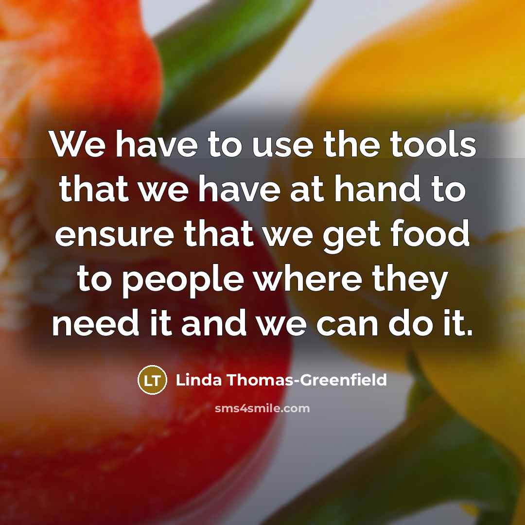 “We have to use the tools that we have at…” quote by Linda Thomas-Greenfield