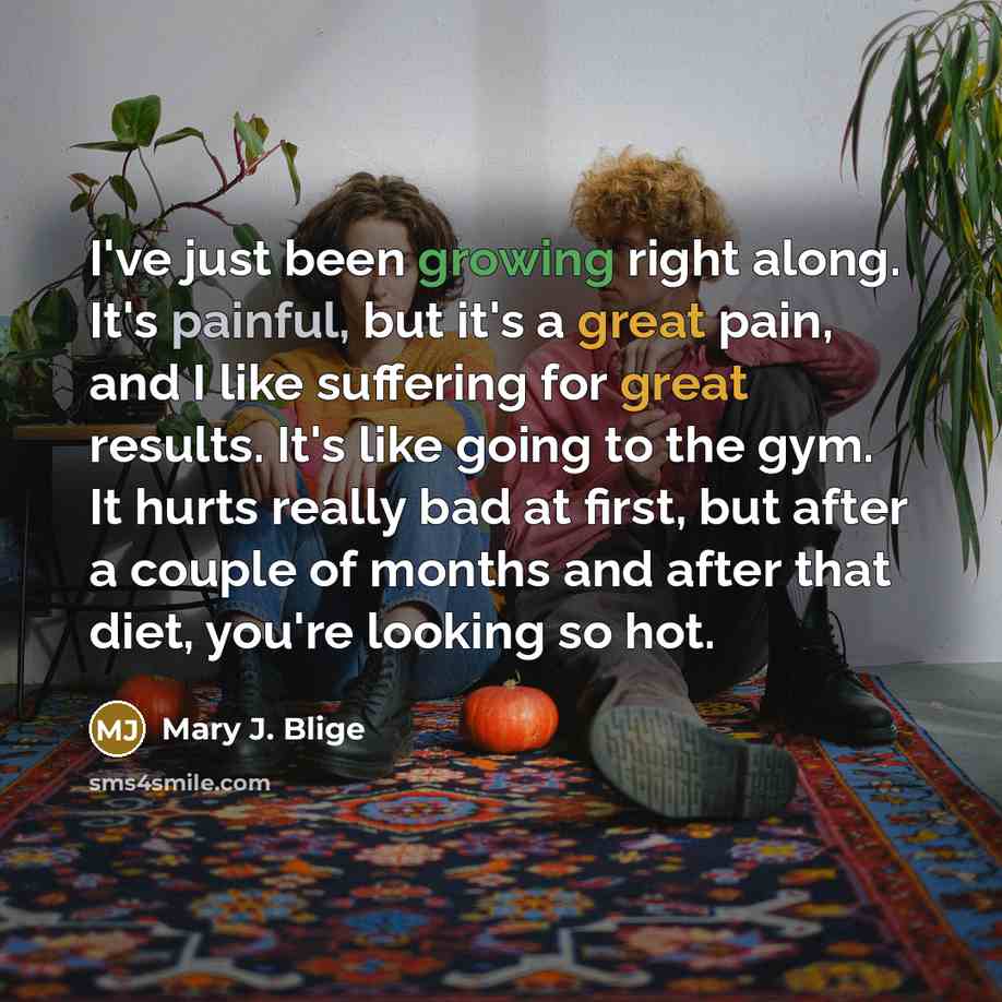 “I've just been growing right along. It's painful, but it's…” quote by Mary J. Blige