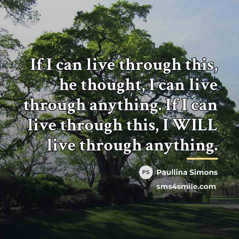 “If I can live through this, he thought, I can…” quote by Paullina Simons