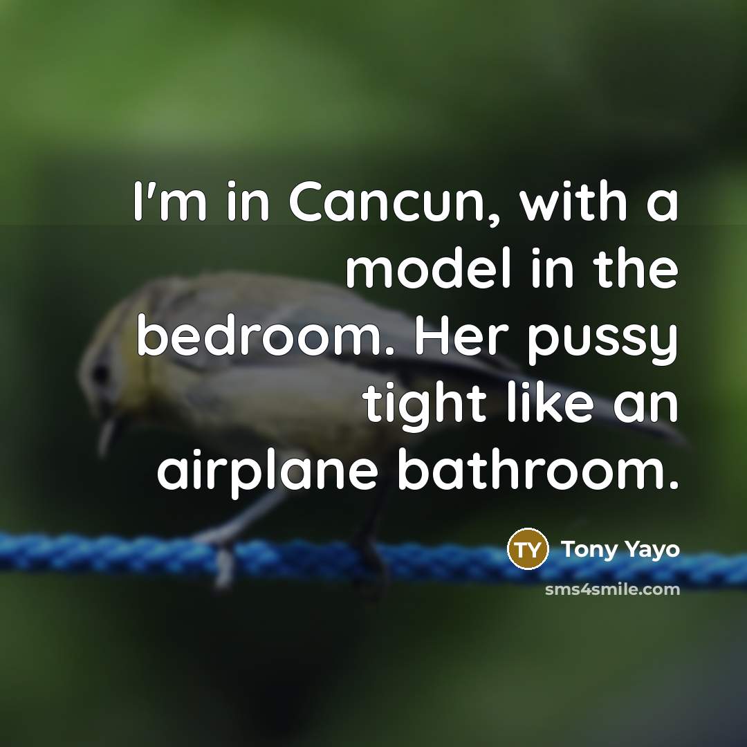 “I'm in Cancun, with a model in the bedroom. Her pussy tight like an airplane bathroom.” quote by Tony Yayo
