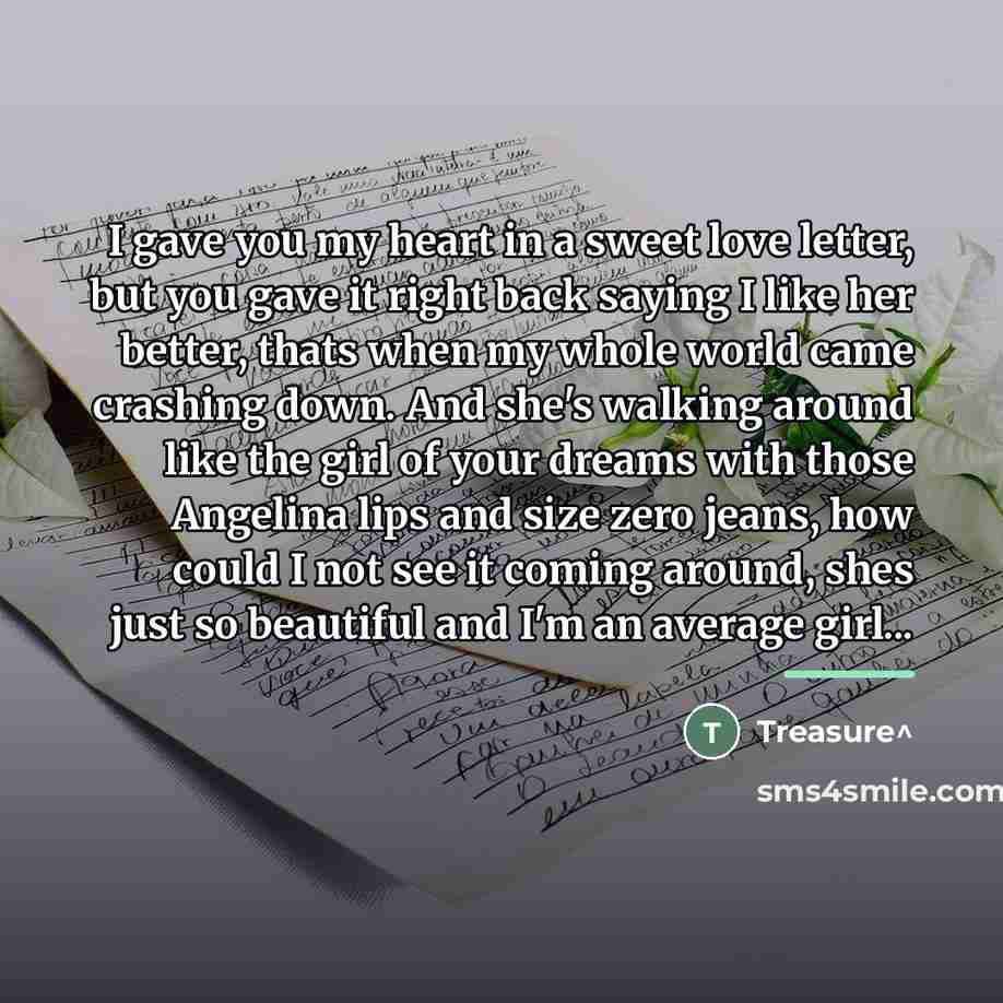 “I gave you my heart in a sweet love letter,…” quote by Anonymous