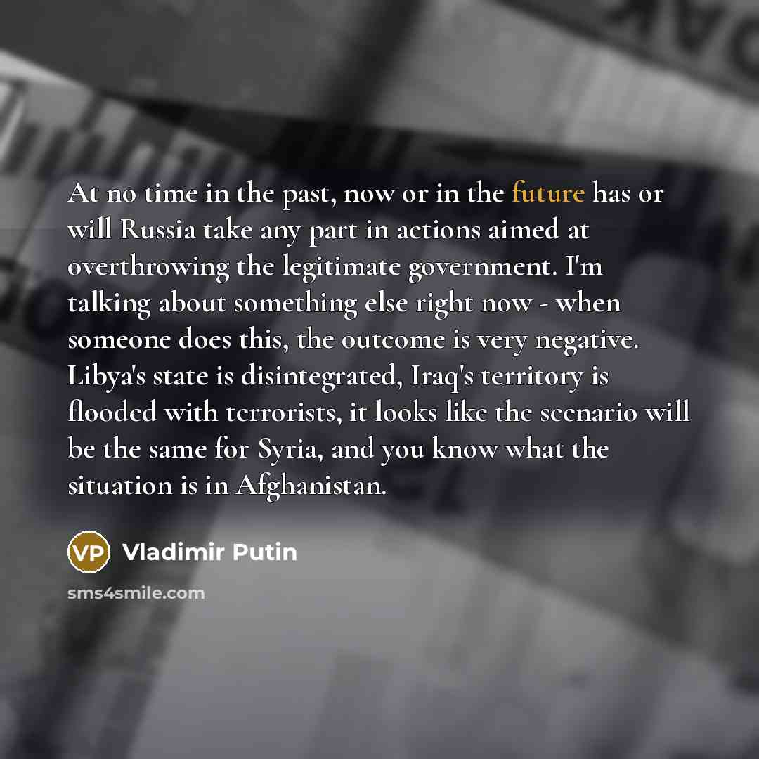 “At no time in the past, now or in the…” quote by Vladimir Putin