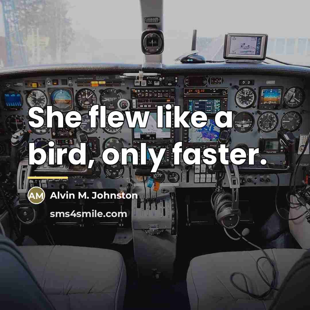 “She flew like a bird, only faster.…” quote by Alvin M. Johnston