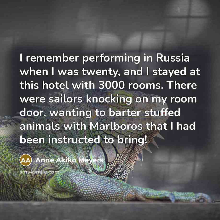 “I remember performing in Russia when I was twenty, and…” quote by Anne Akiko Meyers