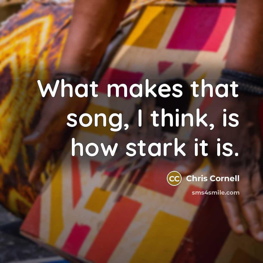 “What makes that song, I think, is how stark it…” quote by Chris Cornell