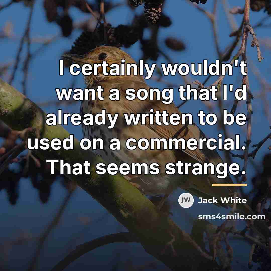 “I certainly wouldn't want a song that I'd already written…” quote by Jack White